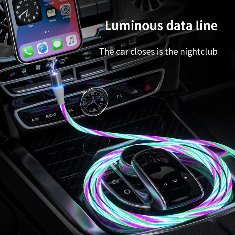 Fast Charging 120W Magnetic LED Micro USB Cable