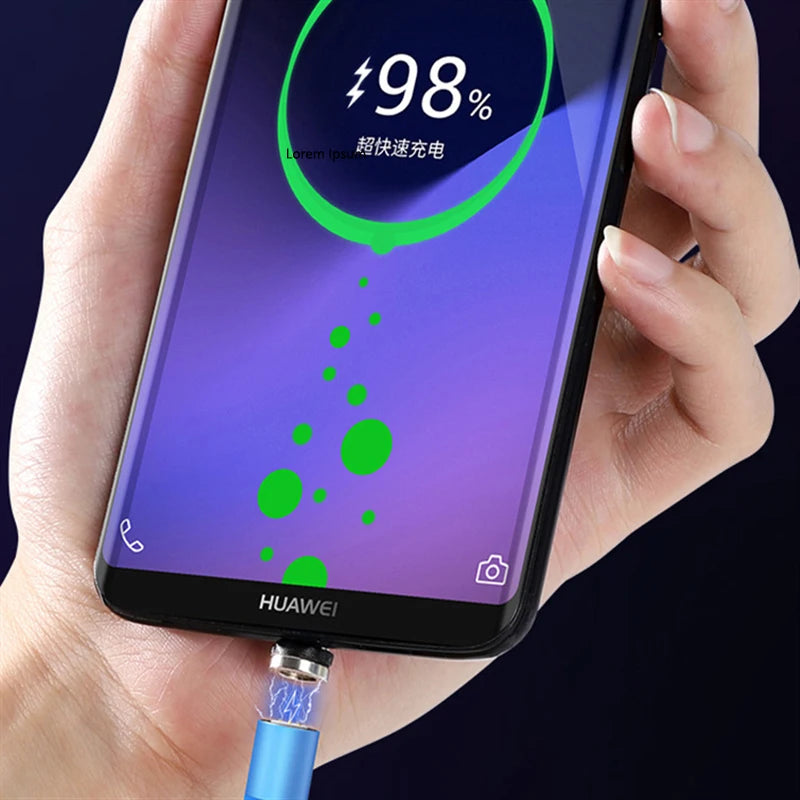 Fast Charging 120W Magnetic LED Micro USB Cable