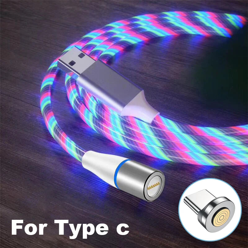 Fast Charging 120W Magnetic LED Micro USB Cable