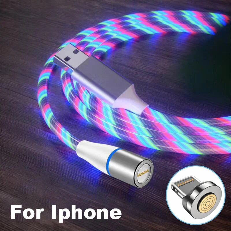 Fast Charging 120W Magnetic LED Micro USB Cable