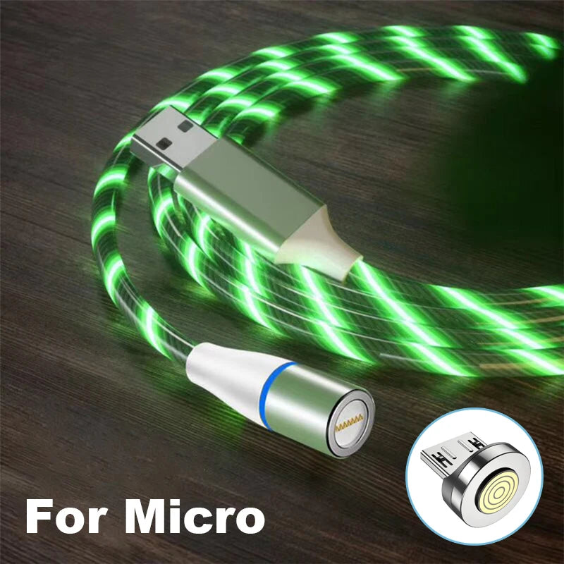 Fast Charging 120W Magnetic LED Micro USB Cable