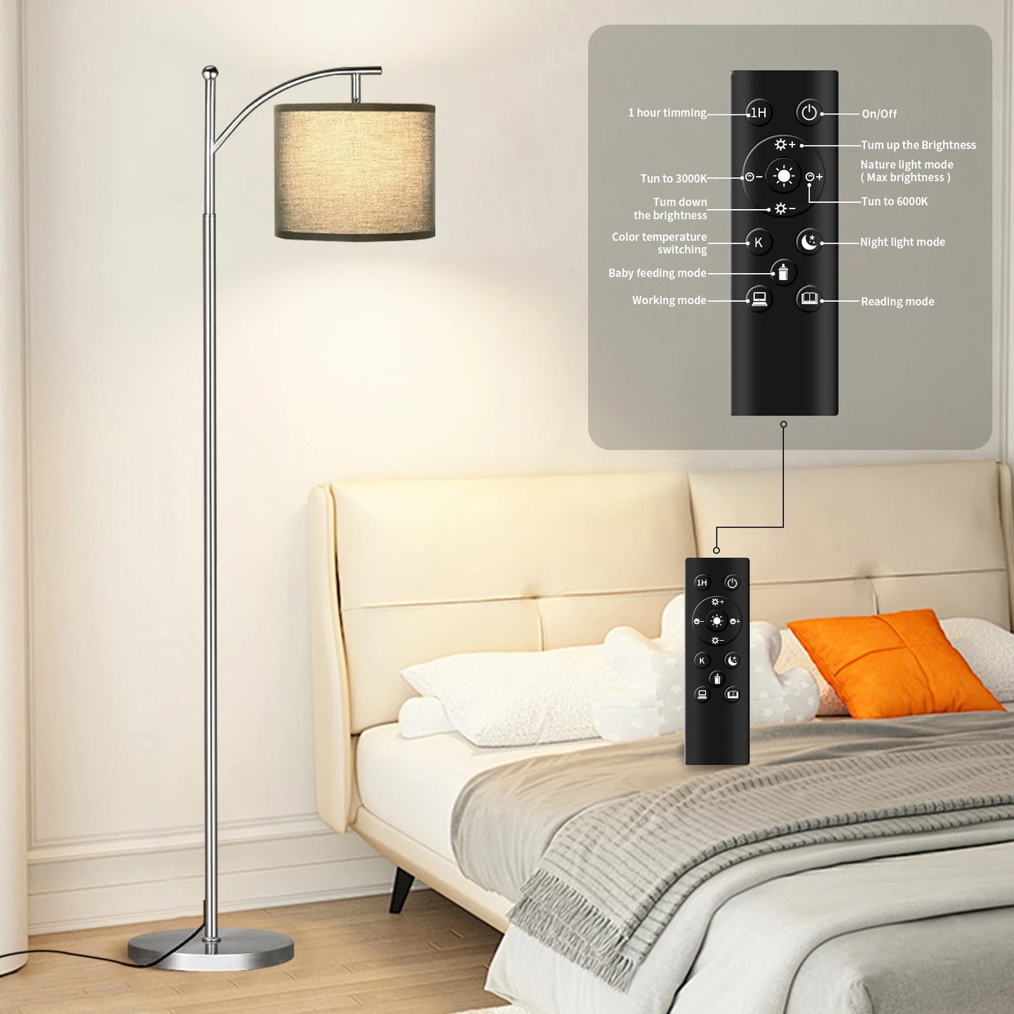 Floor Lamp For Living Room With 3 Colors