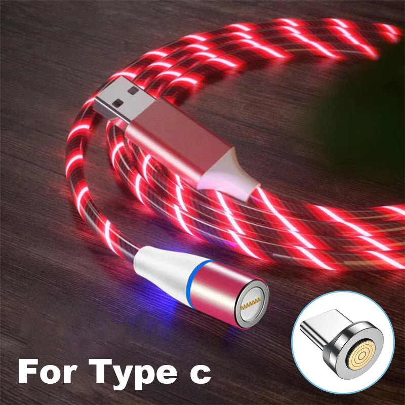 Fast Charging 120W Magnetic LED Micro USB Cable