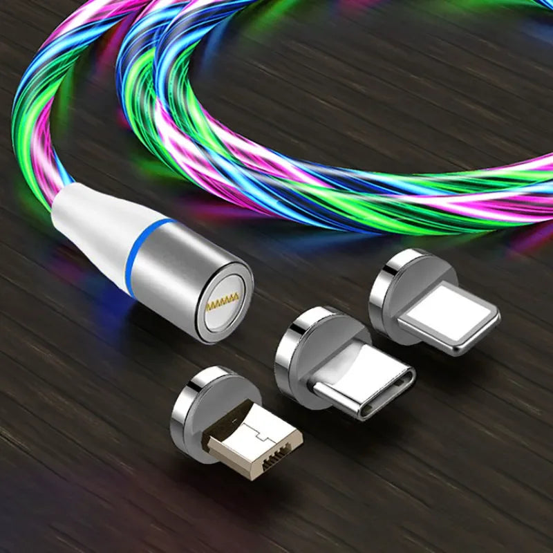 Fast Charging 120W Magnetic LED Micro USB Cable