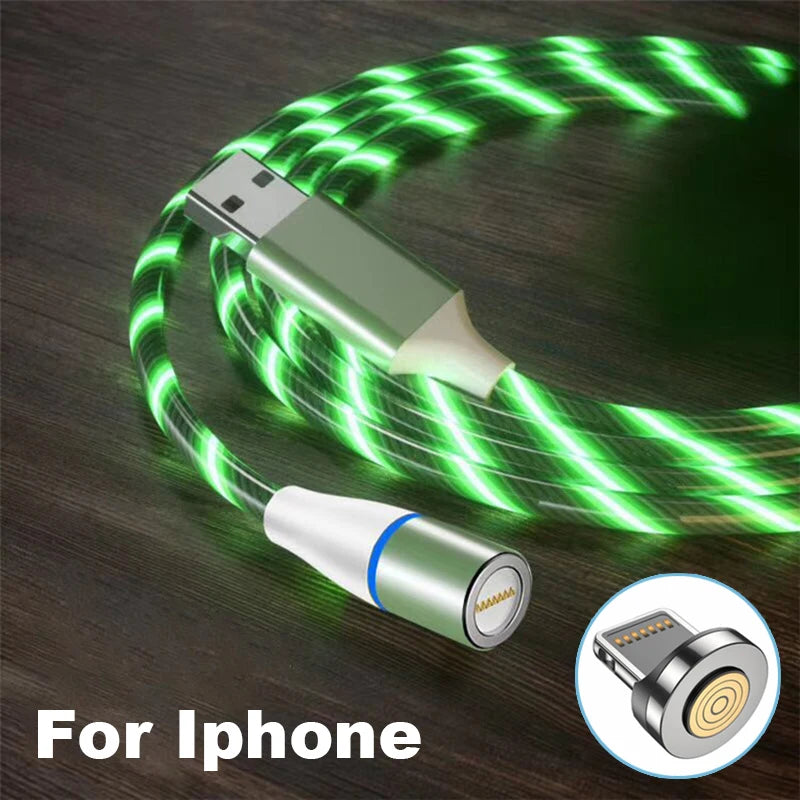 Fast Charging 120W Magnetic LED Micro USB Cable