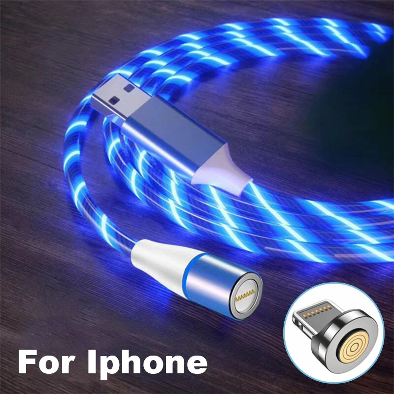 Fast Charging 120W Magnetic LED Micro USB Cable