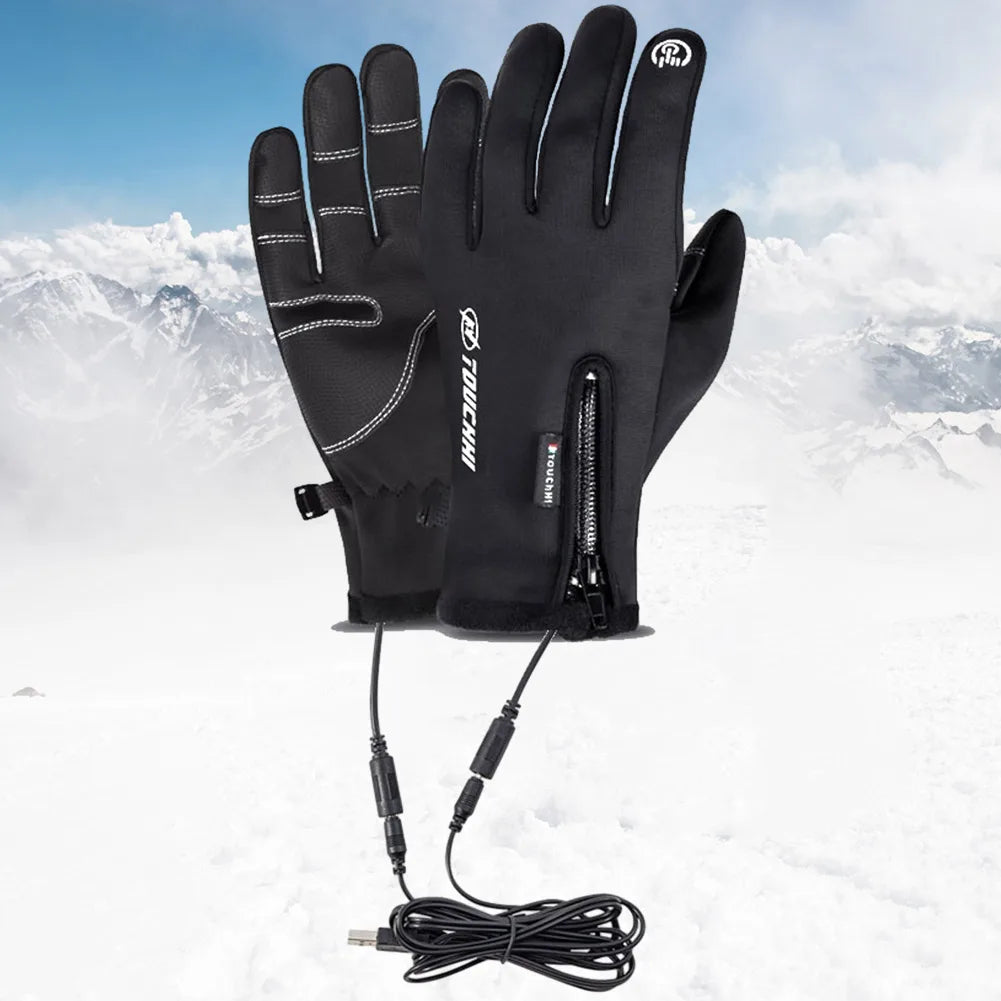 USB Touch Screen Anti-Slip Heated Gloves