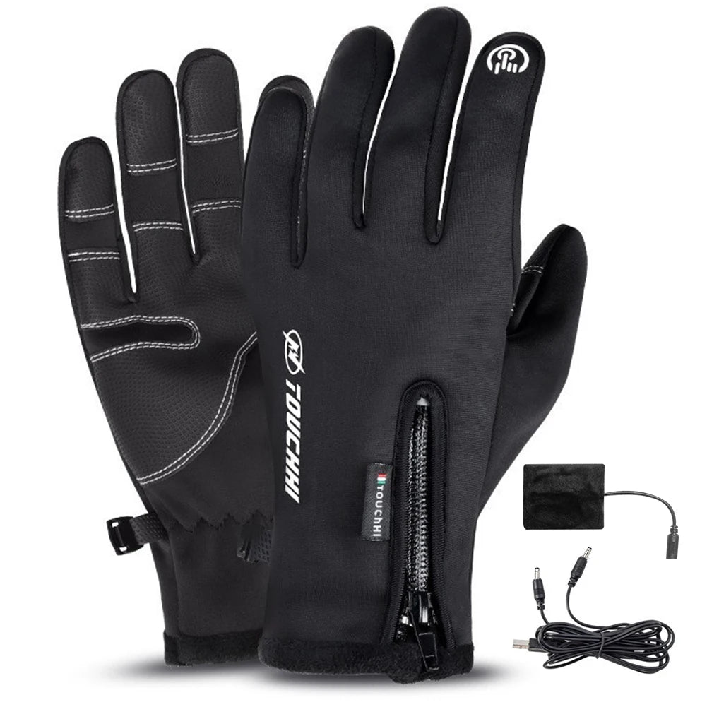 USB Touch Screen Anti-Slip Heated Gloves