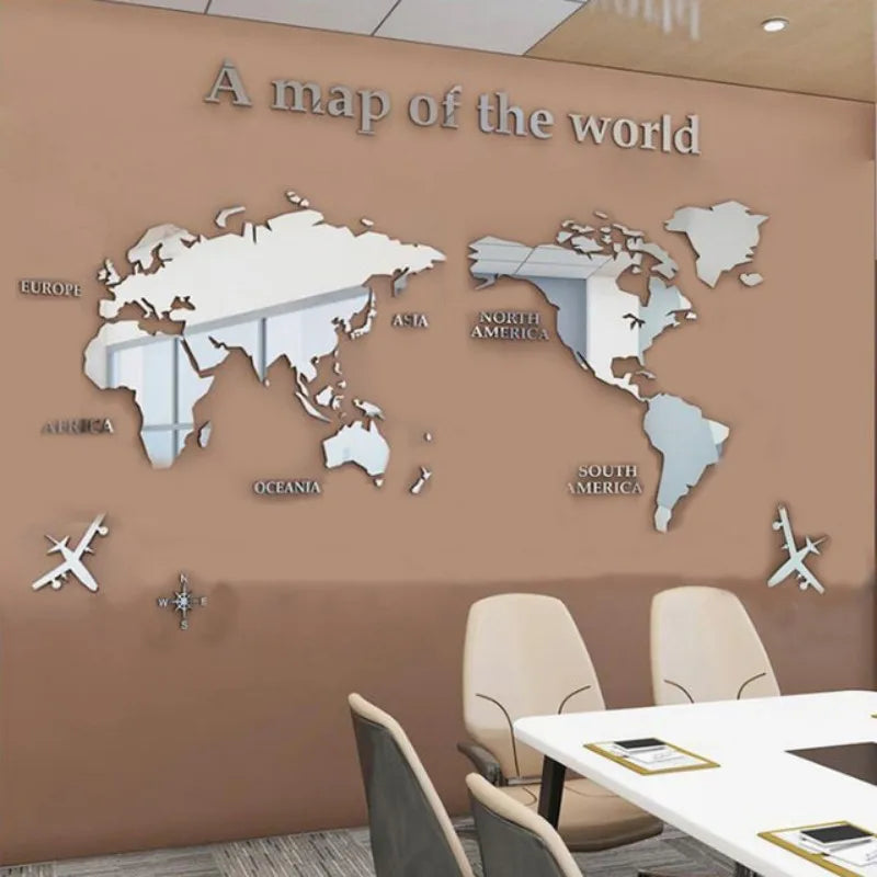 World Map Wall 3D Acrylic Wall Stickers